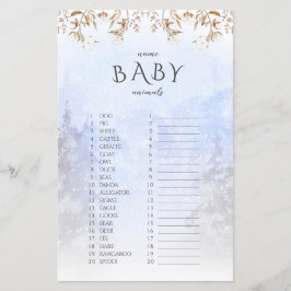 Winter Name Baby Animals Baby Showspiel