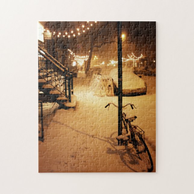 Winter-New- York Citypuzzlespiel - Schnee Puzzle (Vertikal)