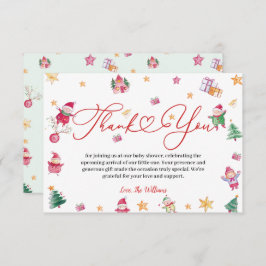 Winter Niedlich Baby Dusche Dankeskarte