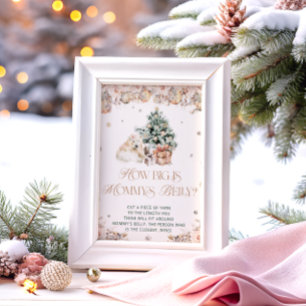 Winter Niedlicher Bär Wie groß ist Mama's Bauch Poster