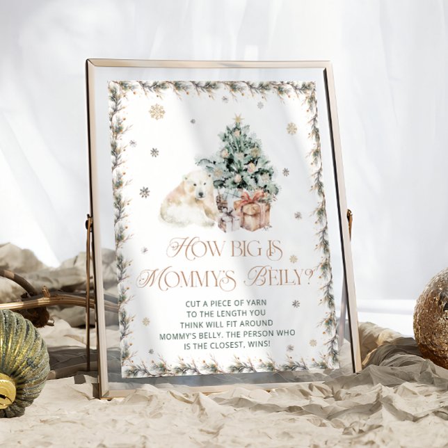 Winter Niedlicher Eisbär Wie groß ist Mama's Bauch Poster (Von Creator hochgeladen)