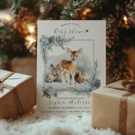 Winter Niedlicher Tiere Moderne Babydusche Einladung