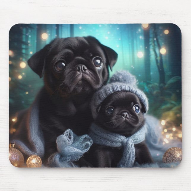 Winter Night Mops Mousepad (Vorne)