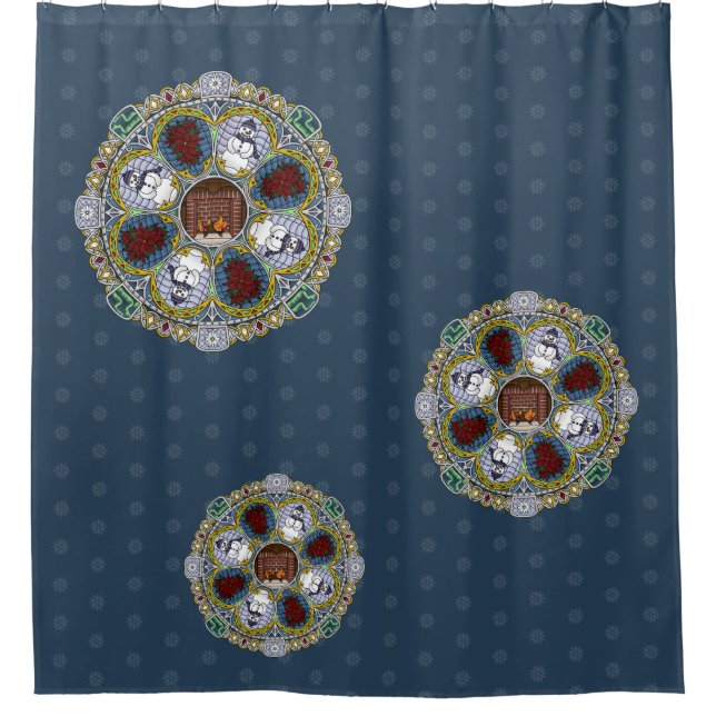 Winter Nouveau Duschvorhang (Vorderseite)
