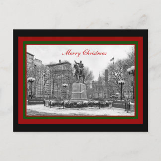 Winter NYC Gewerkschaft Square B & W Frohe Weihnac Feiertagspostkarte