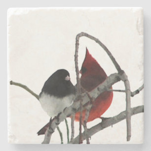 Winter Odd Couple Steinuntersetzer