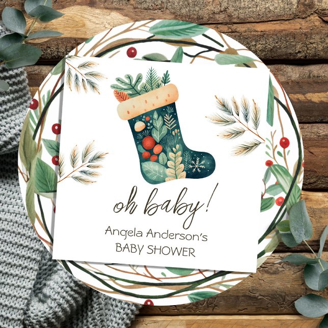 Winter Oh Baby Christmas Strumpf Kinderdusche Serviette (Von Creator hochgeladen)