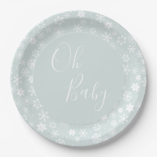 Winter Oh Baby Tellers Kleines Snowflake Baby Pappteller (Vorderseite)
