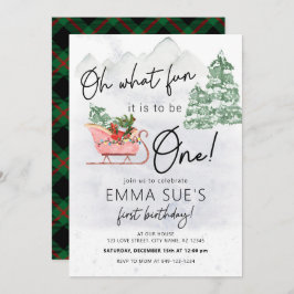 Winter Oh, was Spaß Weihnachten Sleigh Erster Gebu Einladung