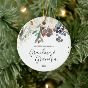 Winter Oma & Opa Erster Weihnachtsgeschmack Keramik Ornament