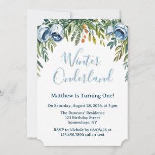 Winter Onderland Boys 1. Geburtstagsfeier Einladung