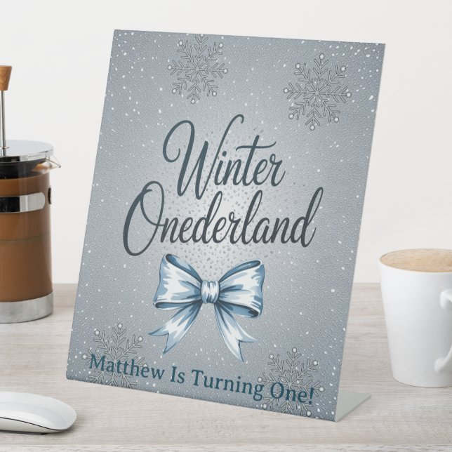 Winter Onderland Boys 1. Geburtstagsfeier Sockelschild (In Situ)