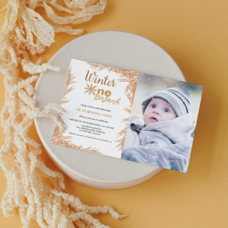 Winter Onderland Erster Geburtstag Einladung