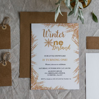 Winter Onderland Erster Geburtstag Einladung