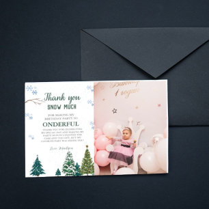 Winter onderland Snowflake Danke Geburtstagskarte