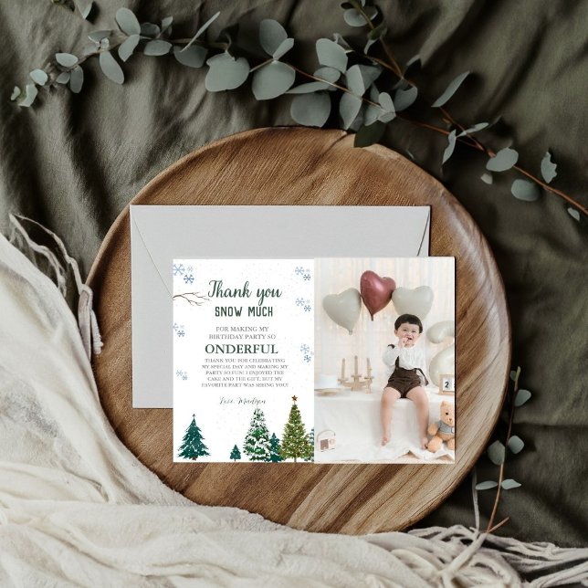 Winter onderland Snowflake Danke Geburtstagskarte Einladung (Von Creator hochgeladen)