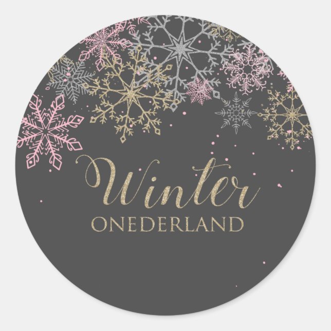 Winter Onderland Snowflake Sticker (Vorderseite)