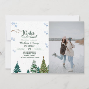 Winter onderland Weihnachten Geburtstagsparty Einladung