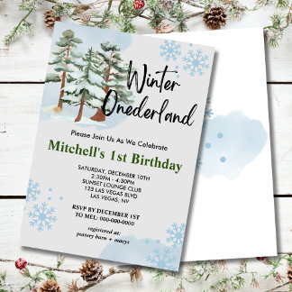 Winter onderland Winter Wald Schneeflocke Einladung