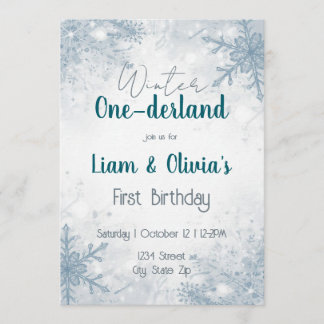 Winter ONE-derland First Birthday Invitation Einladung