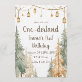 Winter ONE-derland First Birthday Invitation Einladung