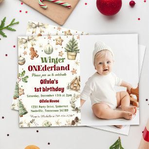 Winter Onederland 1. Geburtstag Cookies Weihnachte Einladung