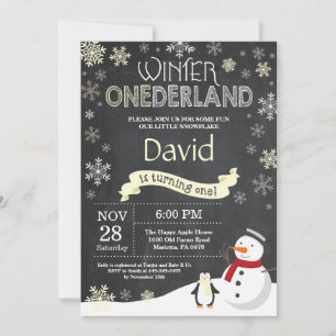 Winter Onederland 1. Geburtstag Einladung
