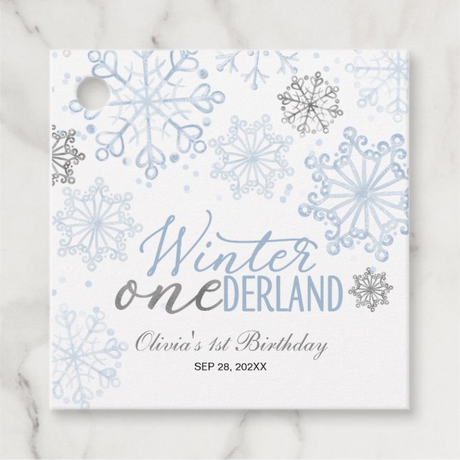 Winter Onederland 1. Geburtstag  Geschenkanhänger (Vorderseite)