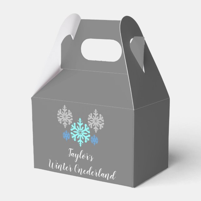 Winter Onederland 1. Geburtstag Geschenkschachtel (Vorderseite)