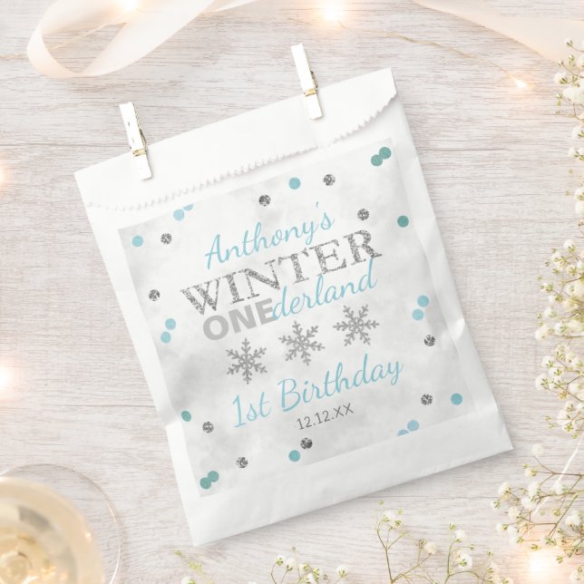 Winter ONEderland 1. Geburtstag Geschenktütchen (Ausgeschnitten)