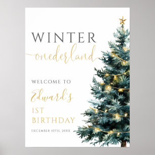 Winter Onederland 1. Geburtstag Party Begrüßungsze Poster