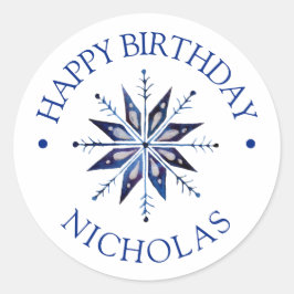 Winter Onederland 1. Geburtstag Runder Aufkleber