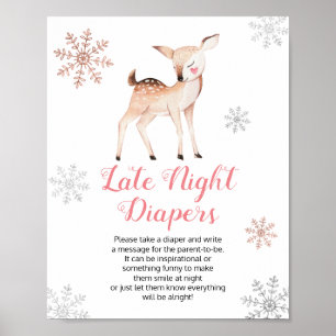 Winter Onederland 1. Geburtstag Späte Nacht Diaper Poster
