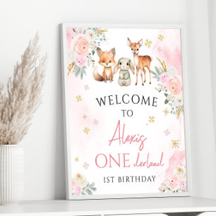 Winter ONEderland 1. Geburtstag Willkommensplakat Poster