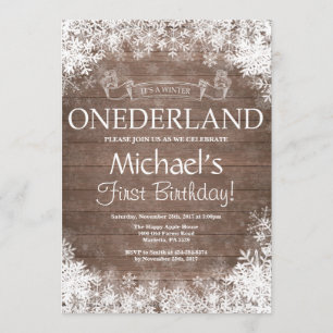 Winter Onederland 1. Geburtstags-Einladung Einladung