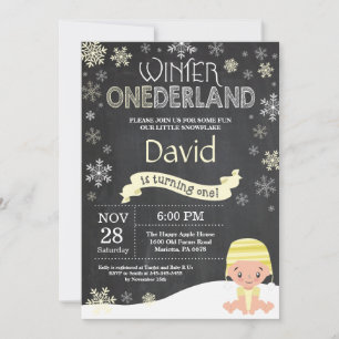 Winter Onederland 1. Geburtstagseinladung Einladung