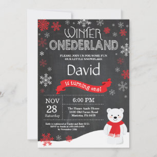 Winter Onederland 1. Geburtstagseinladung Einladung