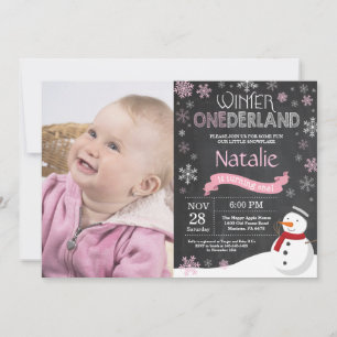 Winter Onederland 1. Geburtstagseinladung Einladung