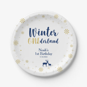 Winter Onederland 1. Geburtstagsparty-Papierteller Pappteller