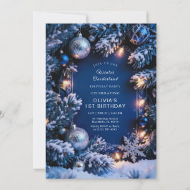 Winter ONEderland 1st Birthday Invitation Editable Einladung