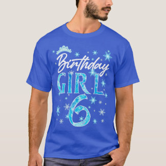 Winter Onederland 6. Geburtstag Mädchen Schneefloc T-Shirt