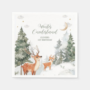 Winter Onederland Animations erstes Geburtstagspar Serviette