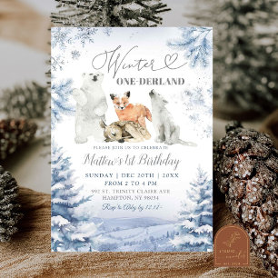 Winter Onederland Arctic Animes erster Geburtstag Einladung