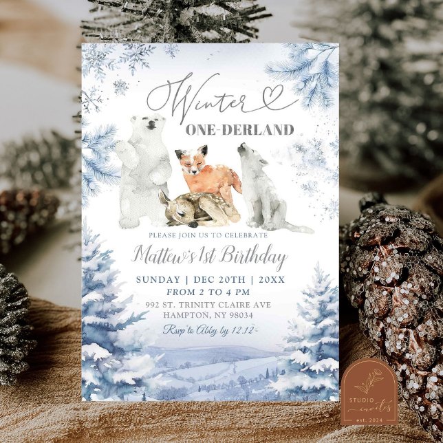Winter Onederland Arctic Animes erster Geburtstag Einladung (Von Creator hochgeladen)