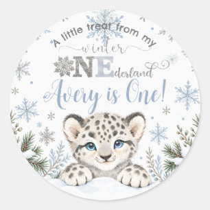 Winter Onederland Arktische Tiere 1. Geburtstag Runder Aufkleber