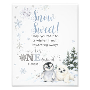 Winter Onederland Arktische Tiere Dessert-Tisch Fotodruck