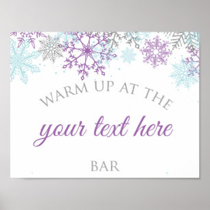 Winter Onederland Aufwärmbares lila Poster editier