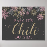 Winter ONEderland Baby Es ist Chili Außenschild