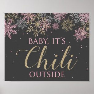 Winter ONEderland Baby Es ist Chili Außenschild Poster