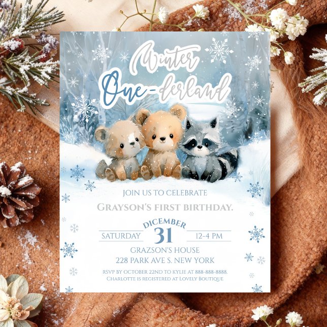 Winter Onederland Bär Blau Erster Geburtstag Budge (Von Creator hochgeladen)